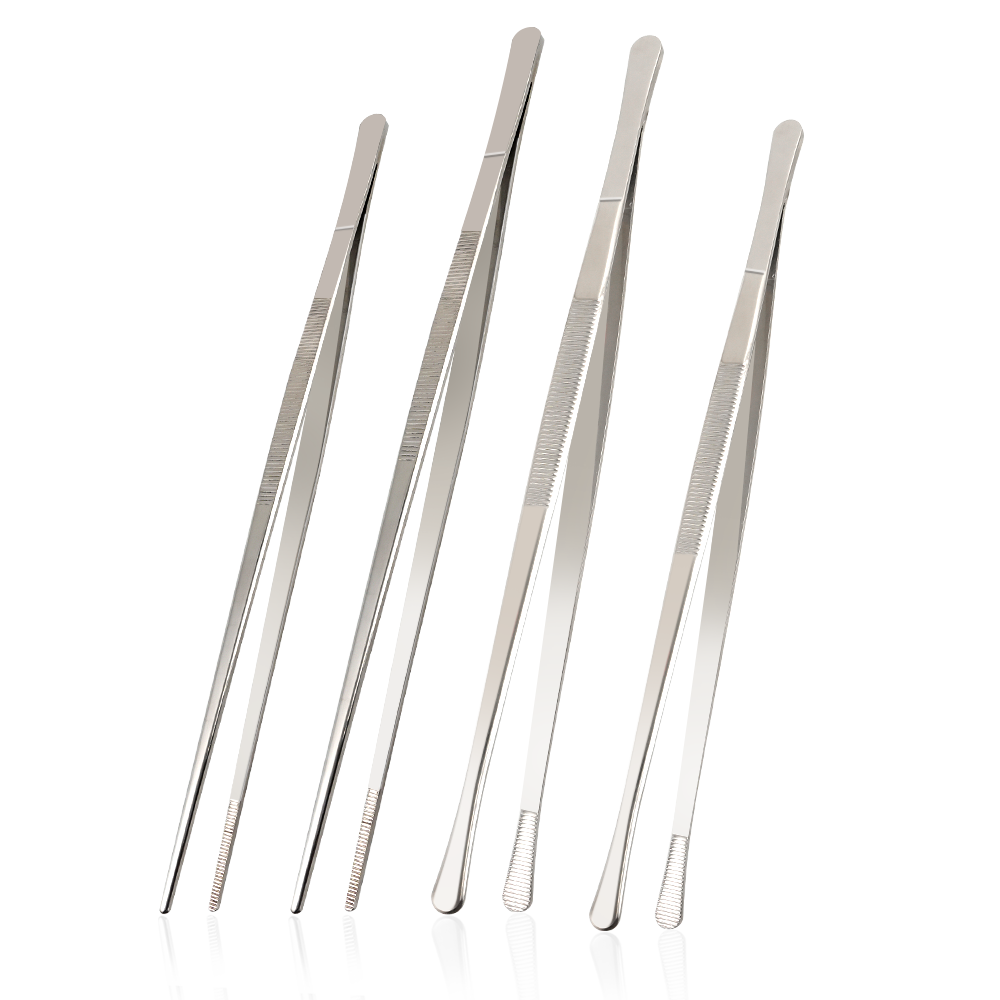 SOLEADER 4pc Professional Kitchen Tweezers Set (10" & 12")