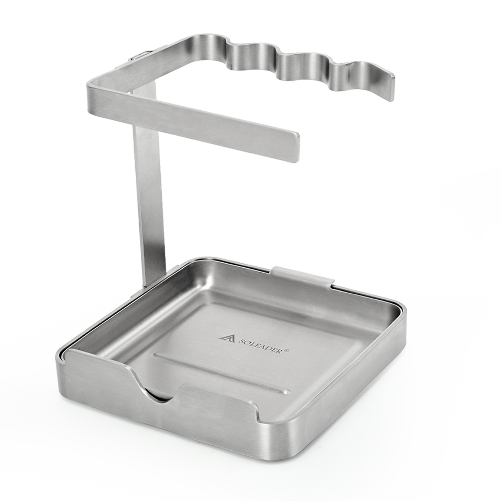 Pot Lid Holder Stainless Steel - Spoon Rest with Drip Tray Organizer