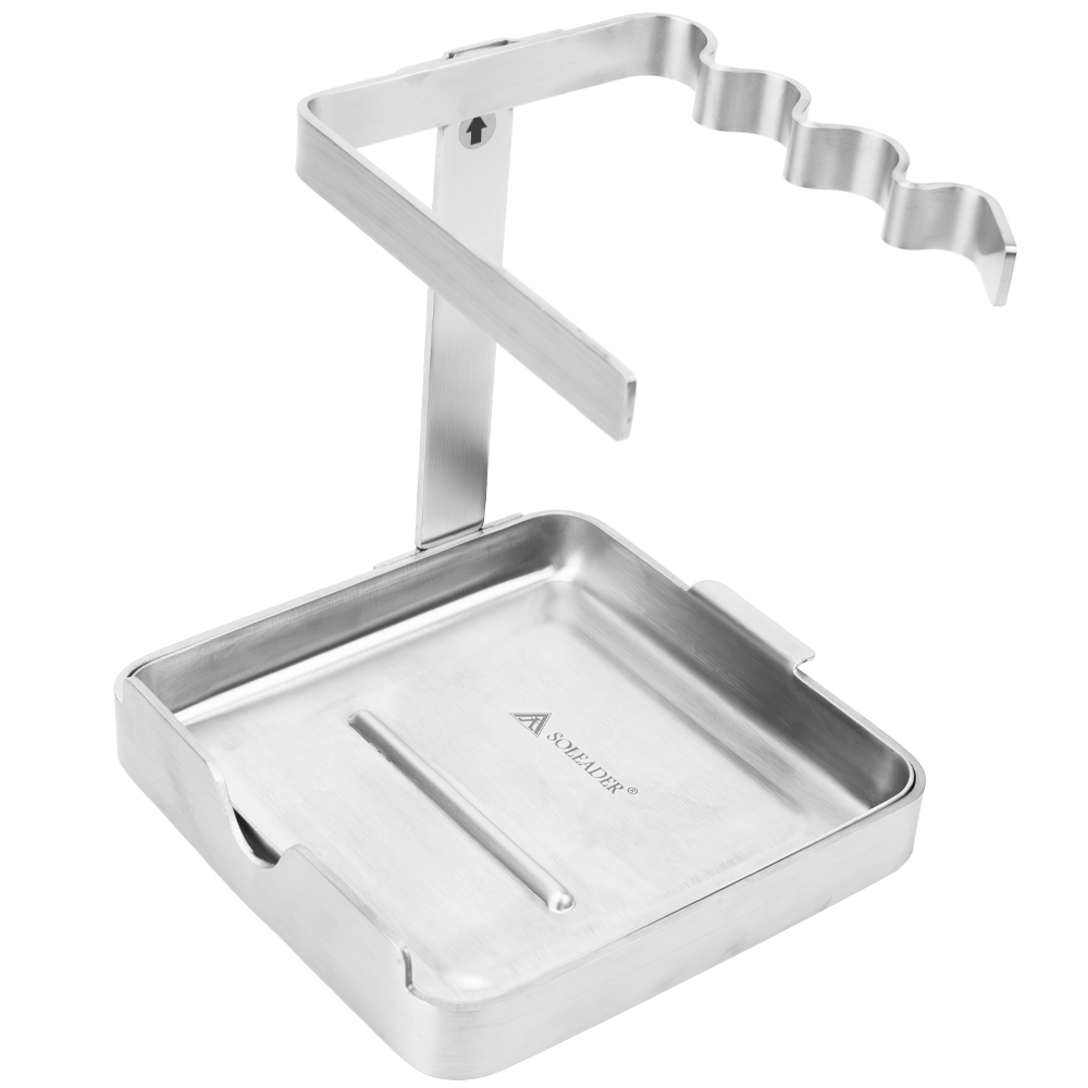 Pot Lid Holder Stainless Steel - Spoon Rest with Drip Tray Organizer