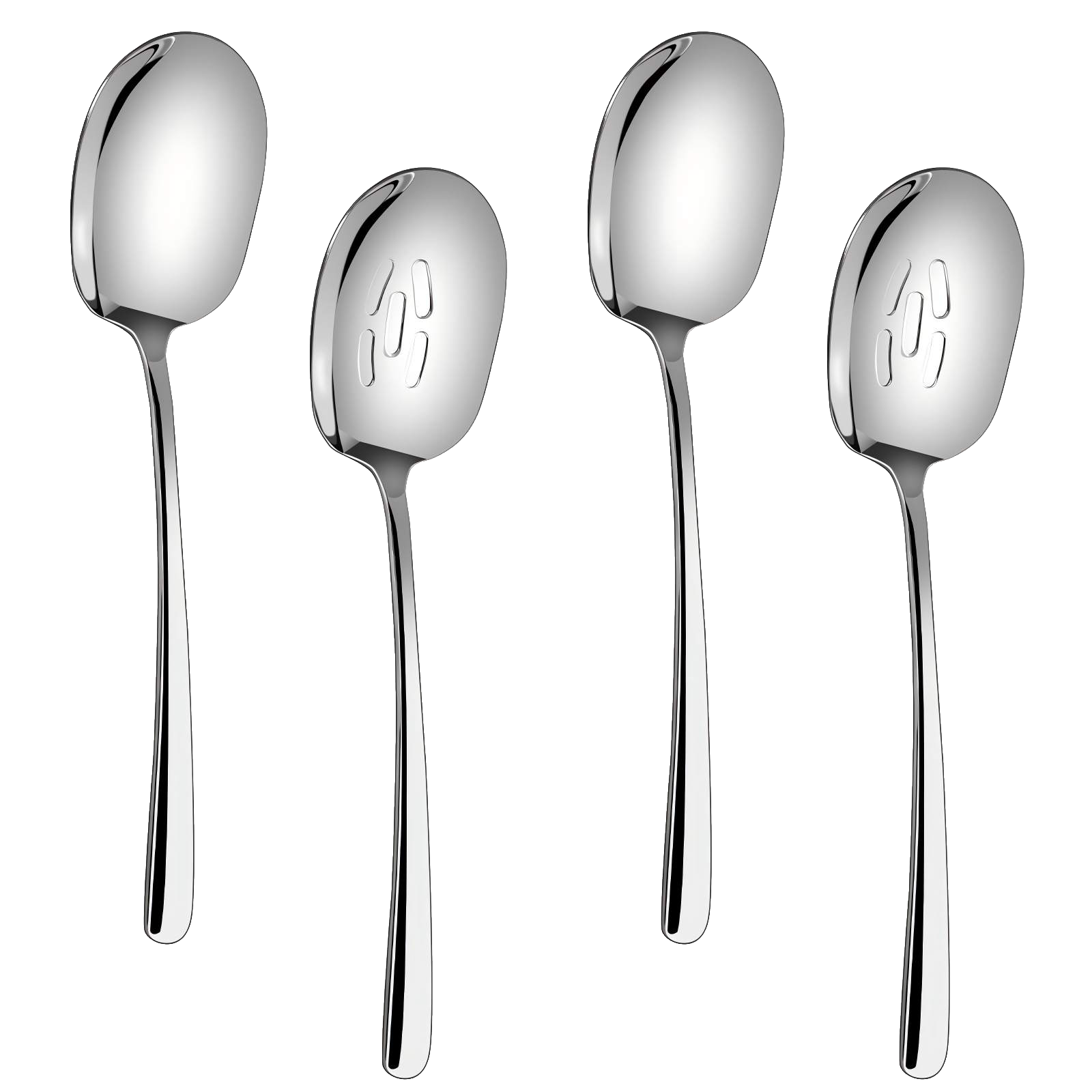 Large Serving Spoons Set 12 Inch - Stainless Steel Buffet Spoons 4 Pack